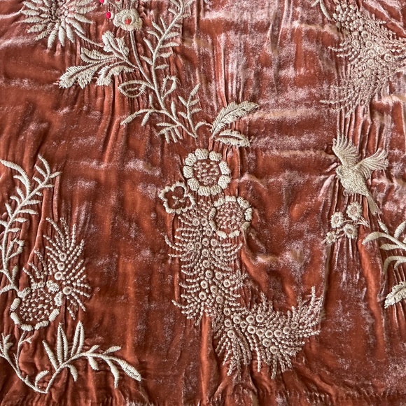 Johnny Was Valentina Peach Persimmon Velvet Cropped Kimono Small - Picture 10 of 12